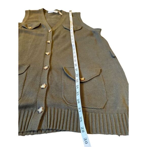 Chaus Women's Green Sleeveless Vest  Button-Down Front Knit Vest Size Large NWT - Picture 7 of 8